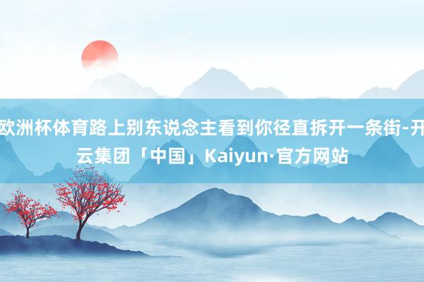 欧洲杯体育路上别东说念主看到你径直拆开一条街-开云集团「中国」Kaiyun·官方网站