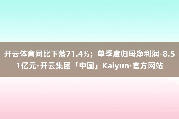 开云体育同比下落71.4%；单季度归母净利润-8.51亿元-开云集团「中国」Kaiyun·官方网站