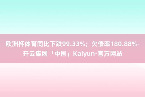 欧洲杯体育同比下跌99.33%；欠债率180.88%-开云集团「中国」Kaiyun·官方网站