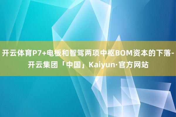 开云体育P7+电板和智驾两项中枢BOM资本的下落-开云集团「中国」Kaiyun·官方网站