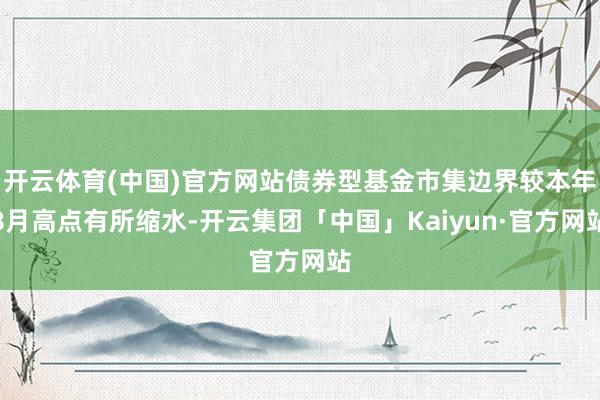 开云体育(中国)官方网站债券型基金市集边界较本年8月高点有所缩水-开云集团「中国」Kaiyun·官方网站