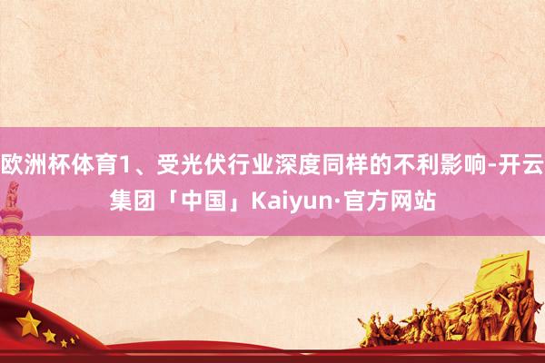 欧洲杯体育1、受光伏行业深度同样的不利影响-开云集团「中国」Kaiyun·官方网站